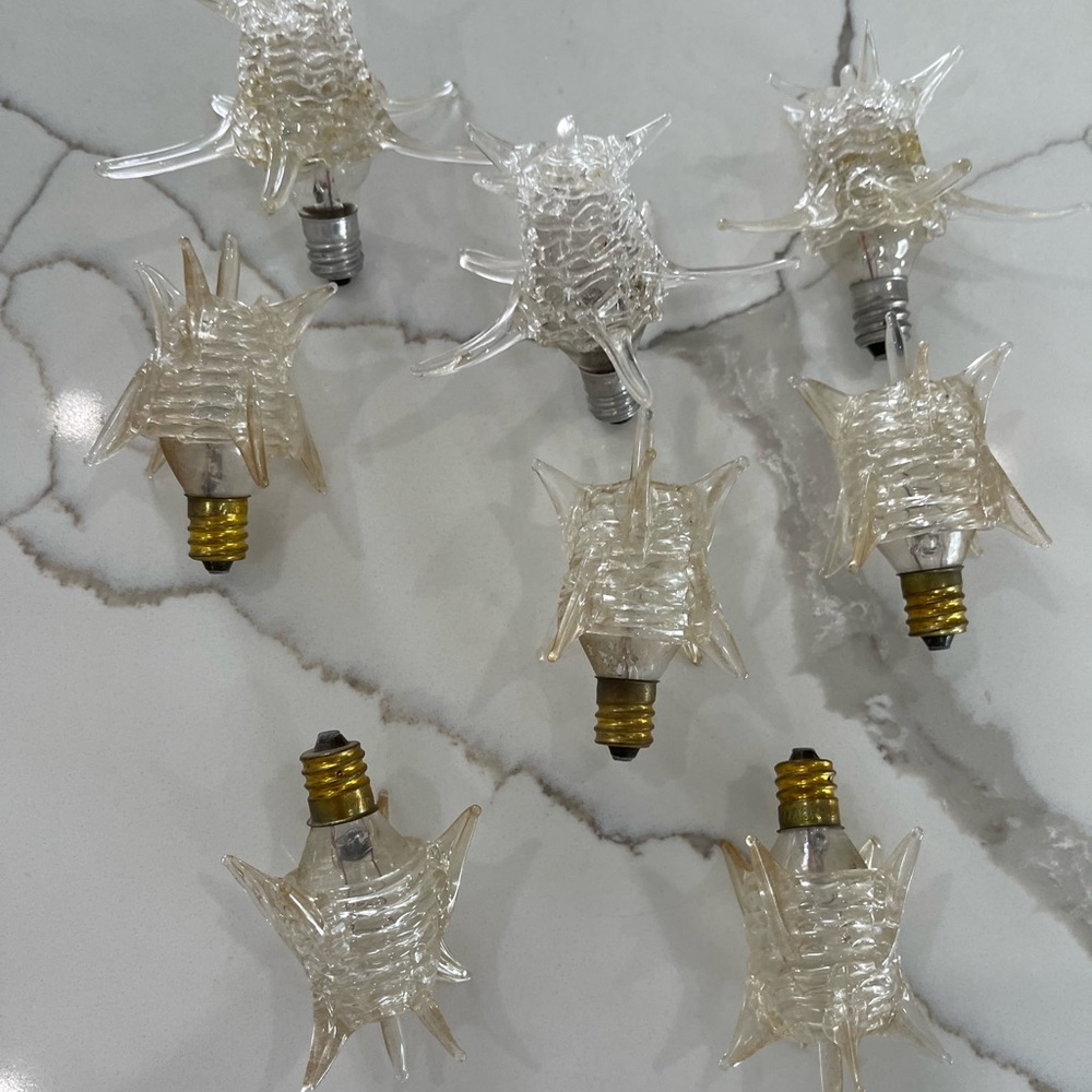 8 Vintage Chrystal Glass Bulbs from a 50’s Sputnik chandelier
